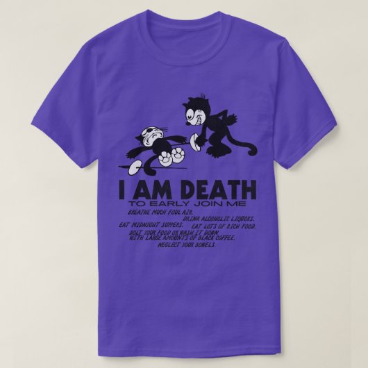 Felix the Cat I Am Death T-shirt (Design voorkant)