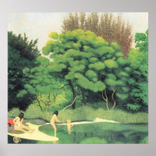 Felix Vallotton-Bathers in de bossen Poster