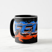 Felix Vorname Name Graffiti blue orange Tasse Mok (Voorkant links)