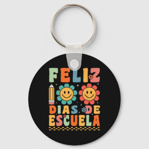 Feliz 100 Dias de Escuela Groovy 100 dagen Spaans Sleutelhanger
