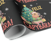 Feliz Capybara Elf Xmas Christmas Tree  Cadeaupapier (Rol Hoek)