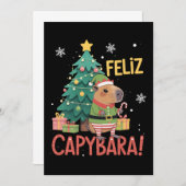 Feliz Capybara Elf Xmas Christmas Tree Kaart (Voorkant / Achterkant)