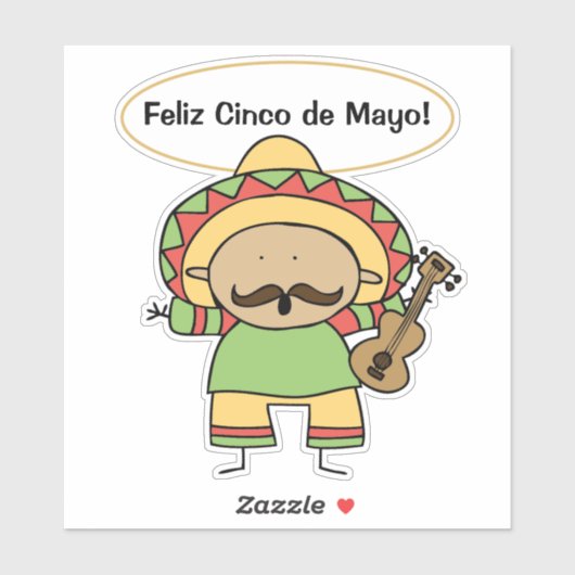 Feliz Cinco de Mayo Contour Sticker (Vel)