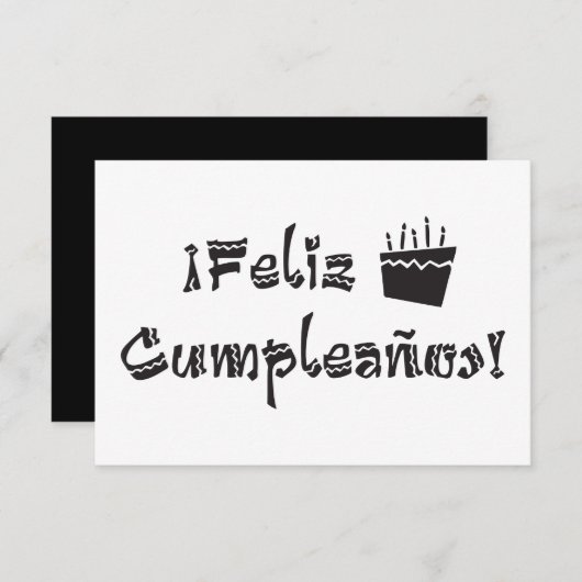 feliz cumpleanos arriba cake kaart (Voorkant / Achterkant)
