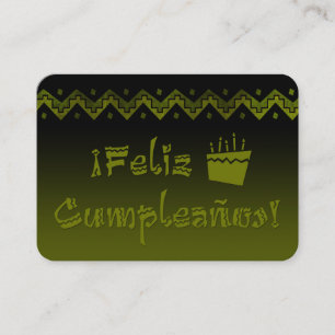 feliz cumpleanos arriba visitekaartje