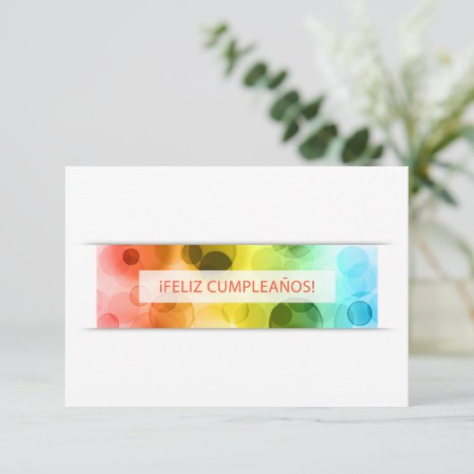 feliz cumpleanos bokeh - lichten kaart (Staand voorkant)