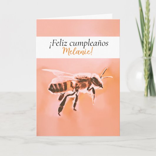 Feliz cumpleaños - Carte d'anniversaire d'abeilles (Devant)