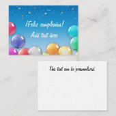 ¡Feliz cumpleaños ! Carte d'anniversaire espagnole (Devant / Derrière)