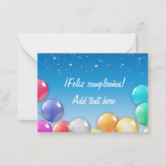 ¡Feliz cumpleaños ! Carte d'anniversaire espagnole (Devant)