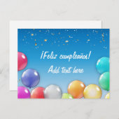 ¡Feliz cumpleaños ! Carte d'anniversaire espagnole (Devant / Derrière)