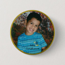 Feliz Cumpleanos Circle Fotosjabloon Ronde Button 5,7 Cm