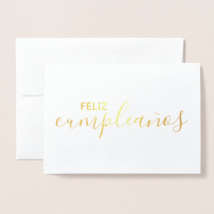 Feliz Cumpleaños Elegant Spain Happy Birthday Folie Kaarten