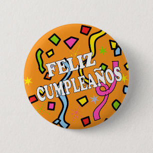 Feliz Cumpleanos Happy Birthday in het Spaans Ronde Button 5,7 Cm
