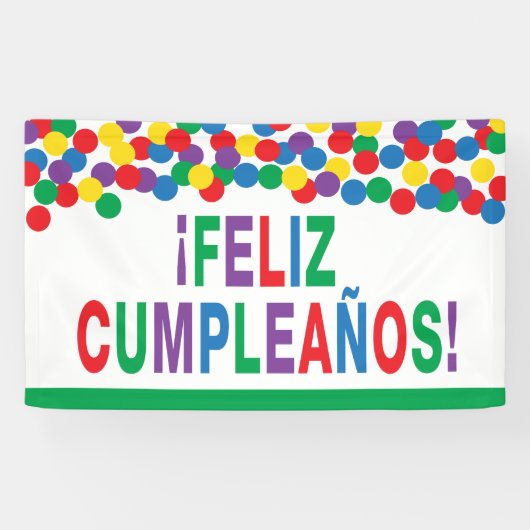 Feliz Cumpleaños Happy Birthday Spandoek (Horizontaal)