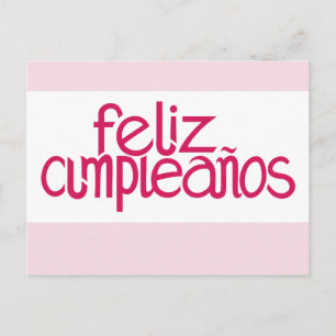 Feliz Cumpleaños heet roze Briefkaart