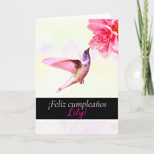 Feliz cumpleaños - Hummingbird Birthday Kaart (Voorkant)