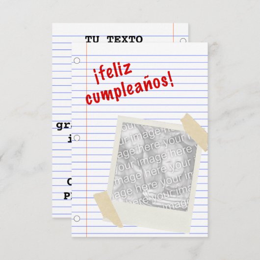 feliz cumpleanos kaart (Voorkant / Achterkant)