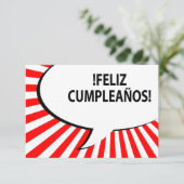 feliz cumpleanos komische zeepbel kaart (Staand voorkant)