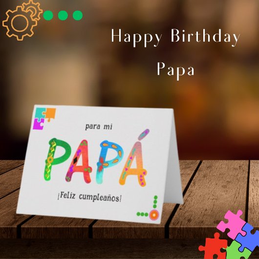 Feliz Cumpleaños Papá Whimsical Kaart