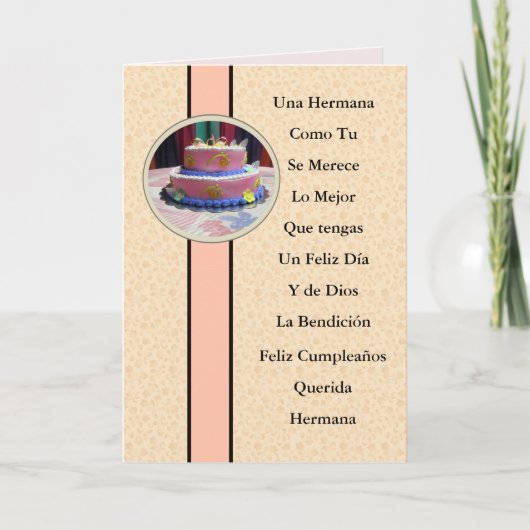 Feliz Cumpleaños Querida Hermana Kaart (Voorkant)