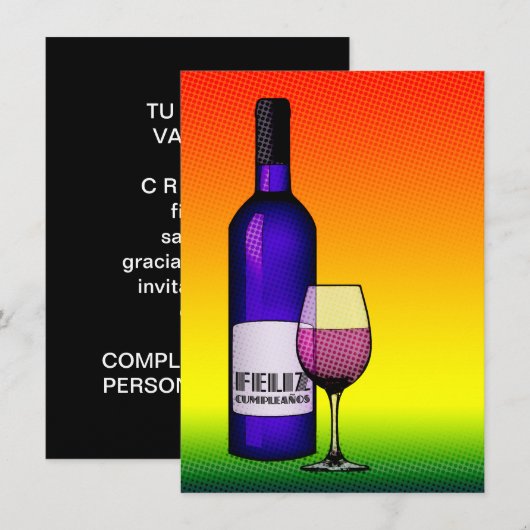 feliz cumpleanos salud kaart (Voorkant / Achterkant)