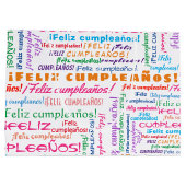 Feliz Cumpleaños Spain Happy Birthday Word Cloud Groot Cadeauzakje (Achterkant)