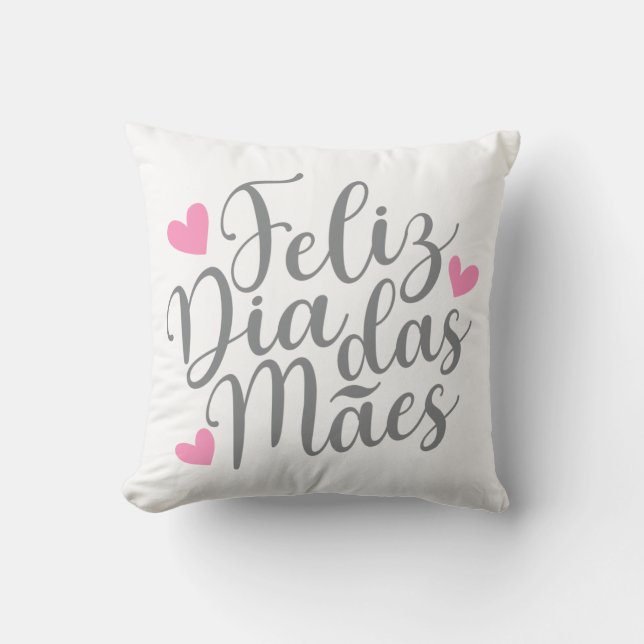 Feliz Dia Das Mães Moederdag | Sierkussen (Voorkant)