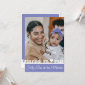 Feliz Dia de las Madres Carte Espagnole de voeux (Devant/Arrière en situation)