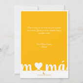 Feliz Dia de las Madres Carte Espagnole de voeux (Dos)