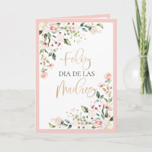 Feliz Dia De Las Madres Moederdag Peach Floral Kaart