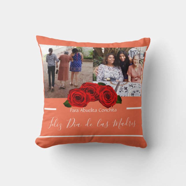 Feliz Día de Las Madres Rozen Moederdag Gooi Pi Kussen (Voorkant)