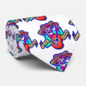Feliz Dia De Muertos met Skeleton-gitaar Stropdas (Opgerold)