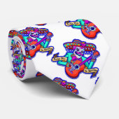 Feliz Dia De Muertos met Skeleton-gitaar Stropdas (Opgerold)