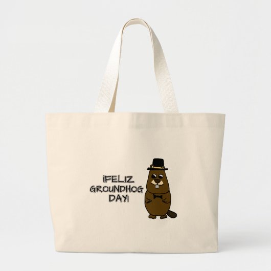 Feliz Groundhog Day! Grote Tote Bag (Voorkant)