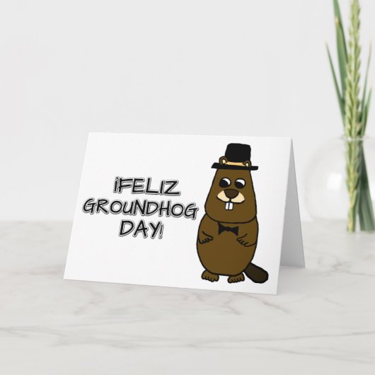Feliz Groundhog Day! Kaart (Voorkant)