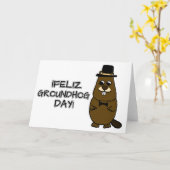 Feliz Groundhog Day! Kaart (Gele Bloem)