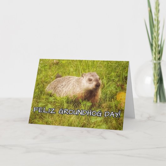 Feliz Groundhog Day! Kaart (Voorkant)