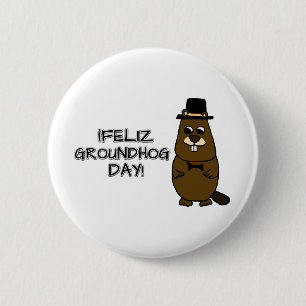 Feliz Groundhog Day! Ronde Button 5,7 Cm