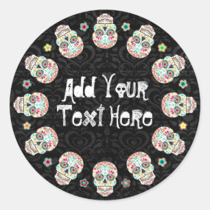 Feliz Muertos - Aangepaste Suikerschedel Stickers