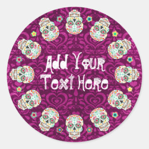 Feliz Muertos - Aangepaste Suikerschedel Stickers