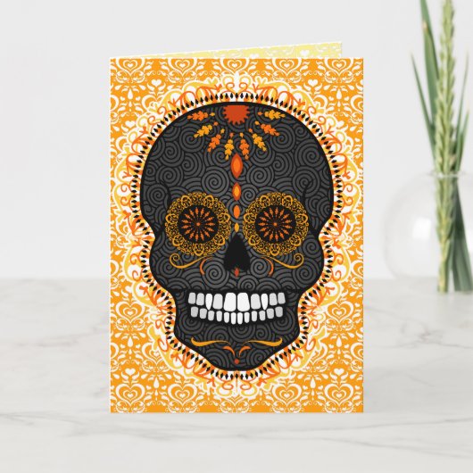 Feliz Muertos - carte faite sur commande de crâne (Devant)