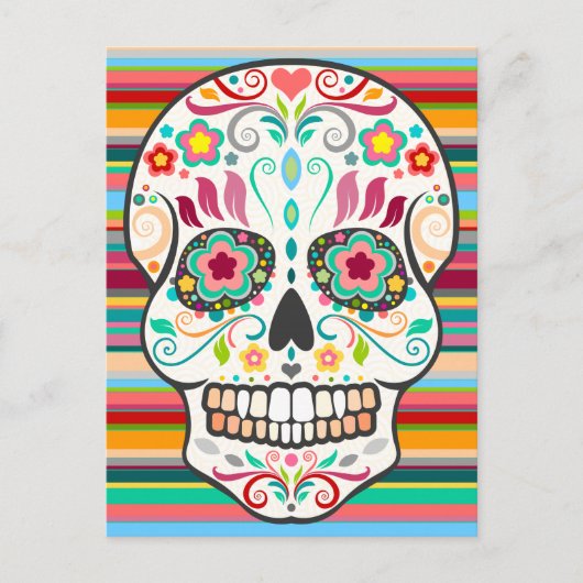 Feliz Muertos - Carte postale Happy Sugar Skull (Devant)