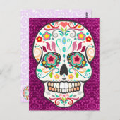 Feliz Muertos - Carte postale Happy Sugar Skull (Devant / Derrière)