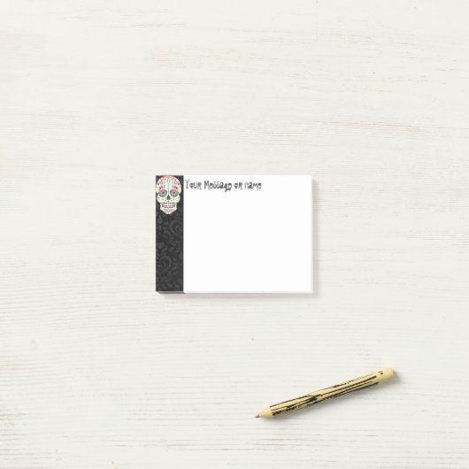 Feliz Muertos - Custom Sugar Skull Post-it® notes (Op bureau)