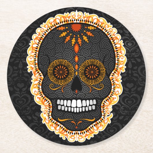 Feliz Muertos - Festive Sugar Skull Onderzetters (Voorkant)