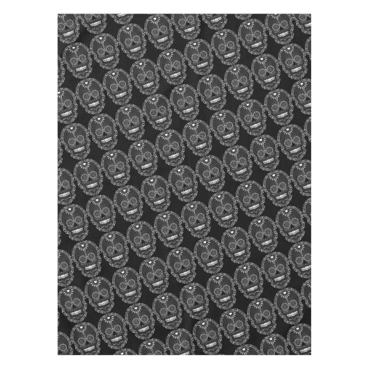 Feliz Muertos - Festive Sugar Skull Pattern Tafelkleed (Voorkant)