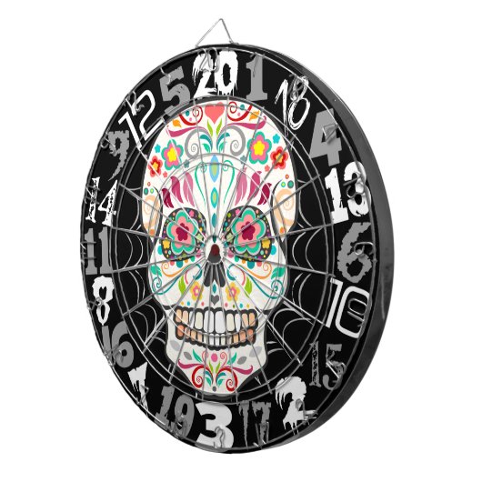 Feliz Muertos - Happy Sugar Skull Dartboard Dartbord (Voorkant Rechts)