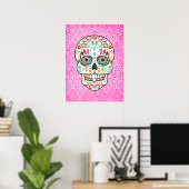 Feliz Muertos - Poster d'art crâne de sucre Festif (Bureau à domicile)