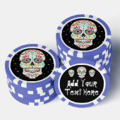 Feliz Muertos - Sugar Skull Custom Poker Chips (Opstapeling)