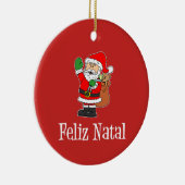 Feliz Natal-kerstman (RED) Keramisch Ornament (Rechts)